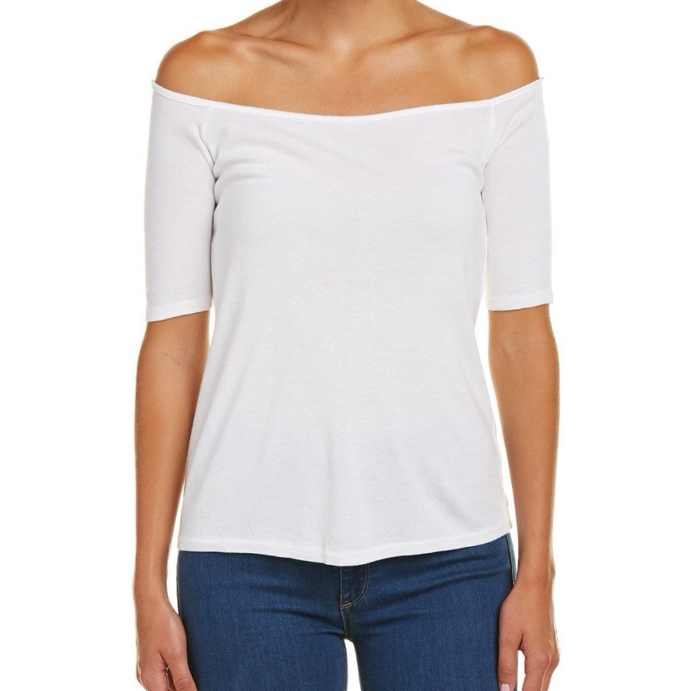 Splendid | White Off-Shoulder Short Sleeve Top